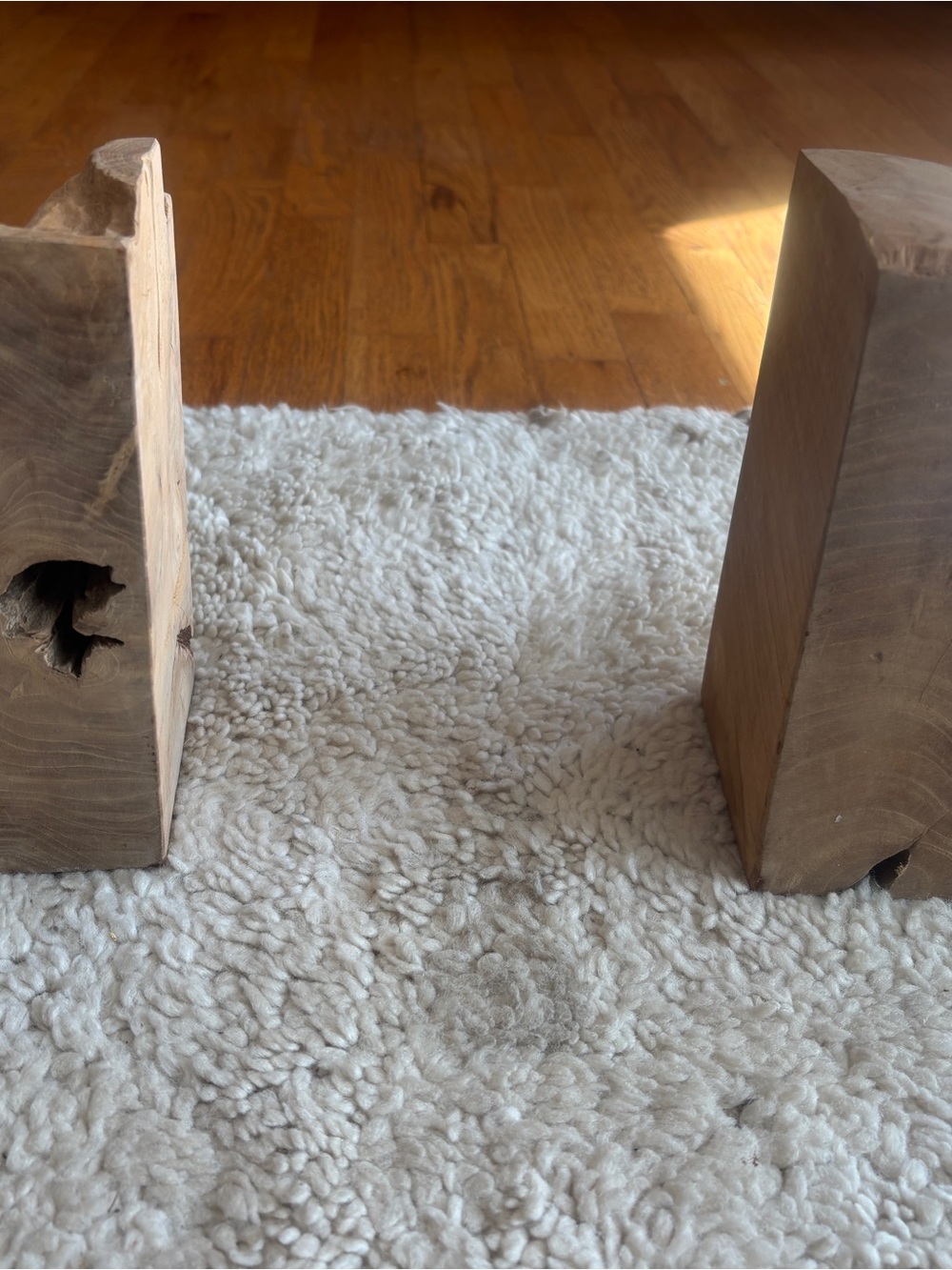 CB2 Bleached Teak Bookends (Pair)